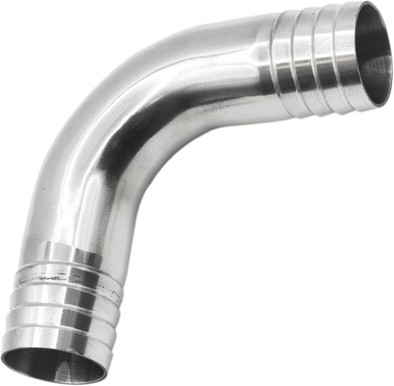 Goldpea Stainless Steel 304 Sanitary Hose Fitting Barb 90 Degree Elbow 5/8" Barbed x 5/8" Barbed, 1pc Fitting with 2pcs SS304 Hose Clamps - Image 2
